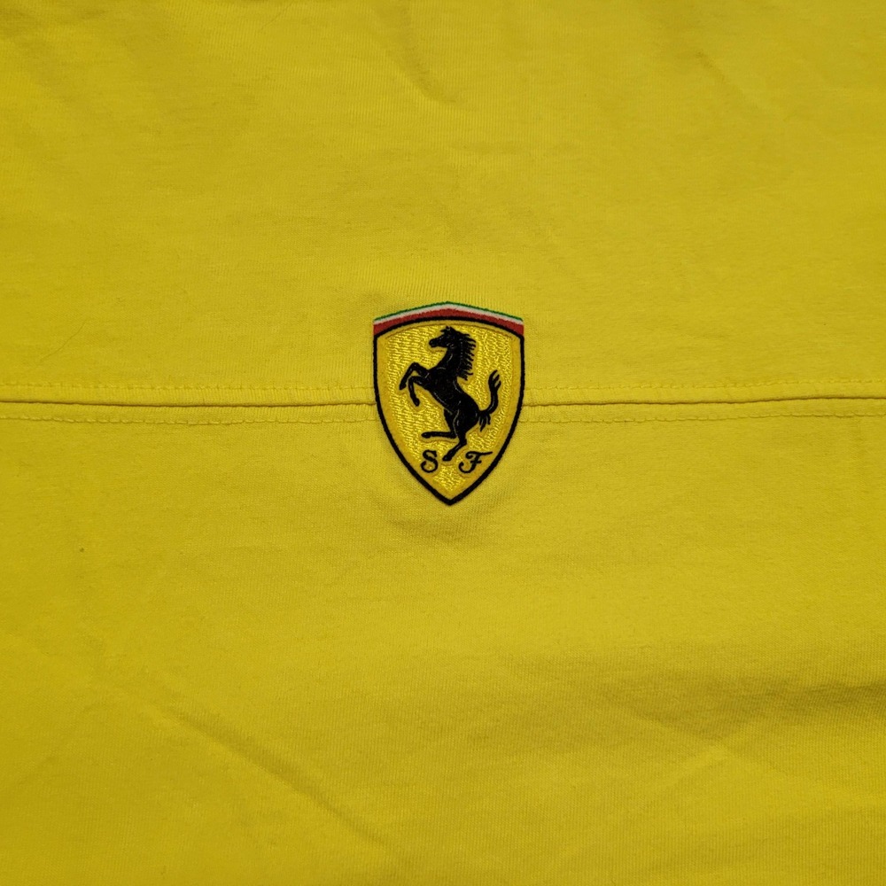 Ferrari Mens Yellow Short Sleeve Scuderia Shield Logo Racing T-Shirt XXL - Picture 3 of 16